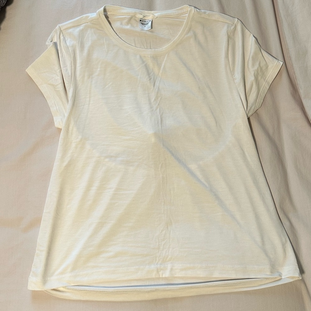 Athleta Active Cream Short Sleeve Top